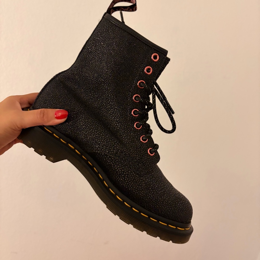 Dr. Martens 1460 BEJEWELED LACE UP BOOTS MSRP$190 Soft Suede Comfortable Unique - Picture 2 of 11